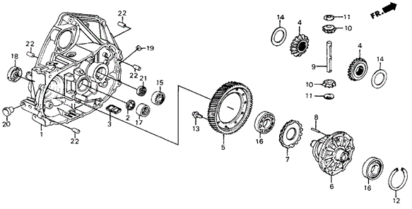 TRANSMISSION - MANUAL/MT CLUTCH HOUSING - DIFFERENTIAL for 1989 Honda CIVIC SEDAN #1
