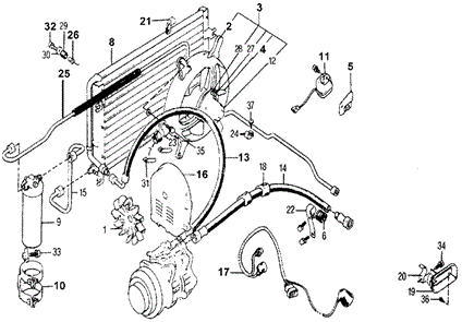 Body/Air Conditioning/A/C Air Conditioner - Fan - Receiver Hose for 1978 Honda ACCORD HATCHBACK #1