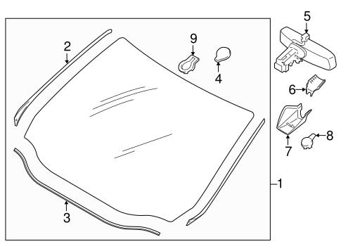 Body/Glass - Windshield for 2015 Ford Edge #1