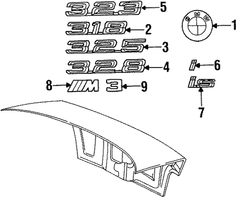 Exterior Trim - Trunk for 1997 BMW 318is #0