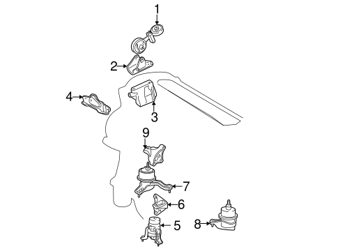 ENGINE/ENGINE & TRANS MOUNTING for 2002 Toyota Camry #2