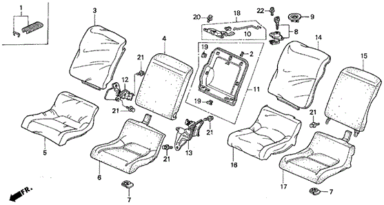 Cylinder Set, Rear Seat Cylinder Set, Rear Seat