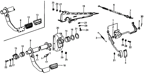 Chassis/HMT Pedal for 1977 Honda CIVIC HATCHBACK #1