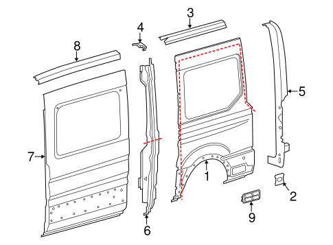 Body/Side Panel & Components for 2017 Ford Transit-350 HD #3