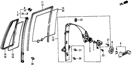 BODY / AIR CONDITIONING/REAR DOOR WINDOWS for 1986 Honda CIVIC 5-DOOR #1