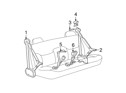 K3500 Pickup REAR SEAT BELTS 2
