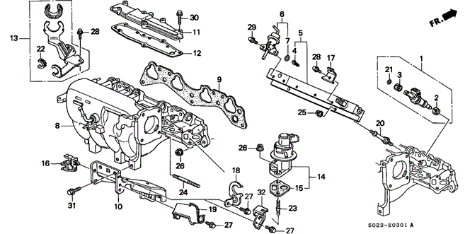 ENGINE/INTAKE MANIFOLD (VTEC-2) for 2000 Honda CIVIC COUPE #1