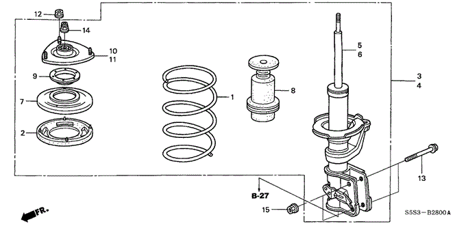 Chassis/Front Shock Absorber for 2003 Honda CIVIC HATCHBACK #1