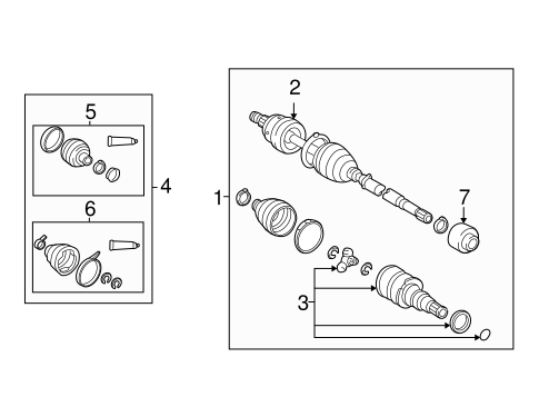 FRONT SUSPENSION/DRIVE AXLES for 2008 Toyota Matrix #1