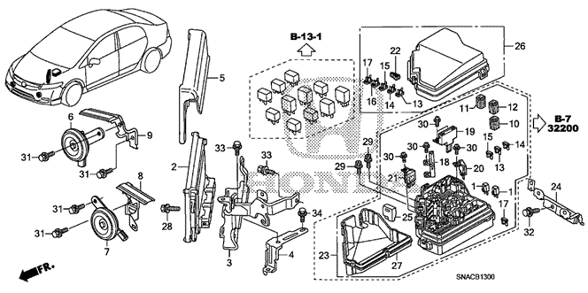 ELECTRICAL / EXHAUST / HEATER / FUEL/CONTROL UNIT (ENGINE ROOM) (1) for 2010 Honda CIVIC SEDAN #1