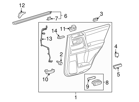BODY/INTERIOR TRIM - REAR DOOR for 2016 Toyota 4Runner #1