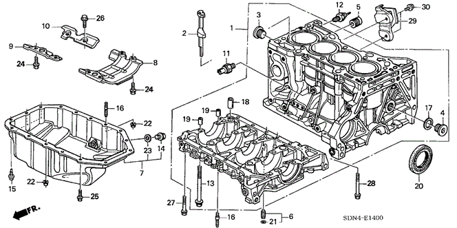 ENGINE/CYLINDER BLOCK - OIL PAN (L4) for 2006 Honda ACCORD COUPE #1