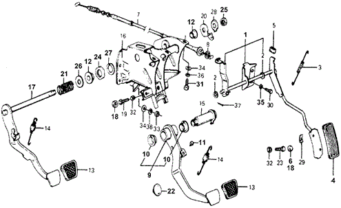 Chassis/MT Pedal for 1977 Honda ACCORD HATCHBACK #1