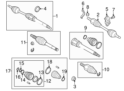 Front Suspension/Drive Axles for 2013 Ford Transit Connect #1