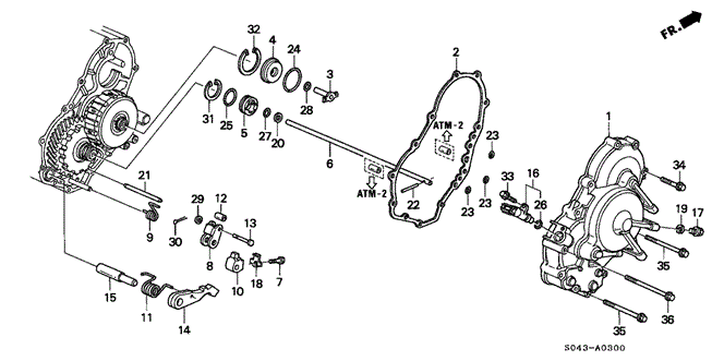 TRANSMISSION - AUTOMATIC/AT RIGHT SIDE COVER (A4RA) for 1996 Honda CIVIC SEDAN #1