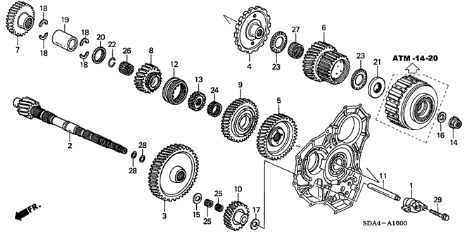 TRANSMISSION - AUTOMATIC/AT COUNTERSHAFT (V6) for 2003 Honda ACCORD SEDAN #1