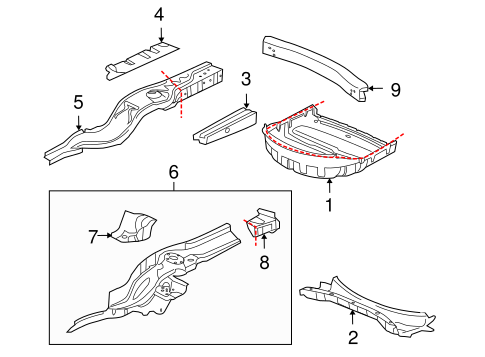 XJ REAR FLOOR & RAILS