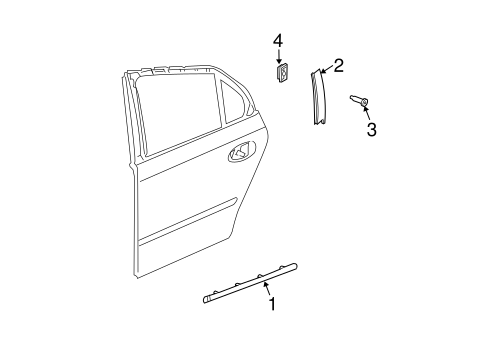 9-3 EXTERIOR TRIM - REAR DOOR