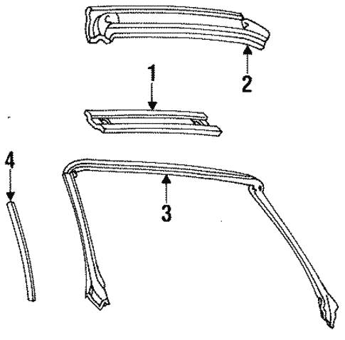 Body/Windshield Header & Components for 1996 Ford Mustang #1