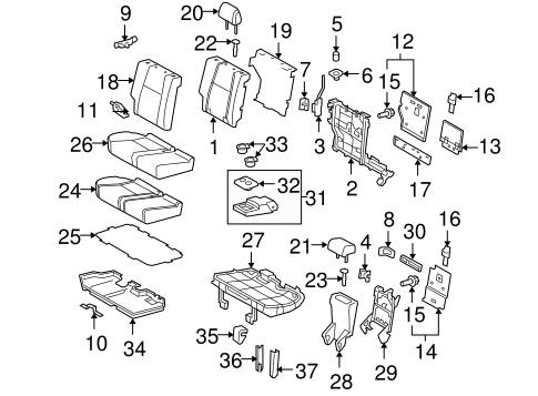 BODY/SECOND ROW SEATS for 2013 Toyota 4Runner #2