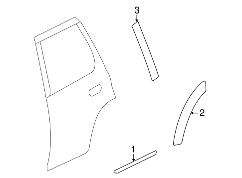 9-7x EXTERIOR TRIM - REAR DOOR