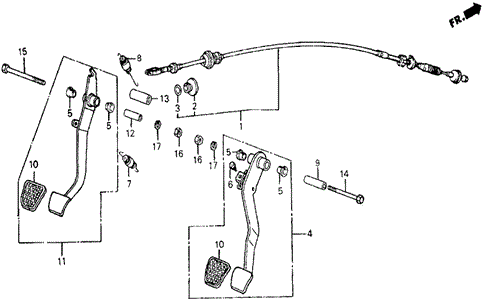 Brake & Clutch Pedal for 1987 Honda Civic #0