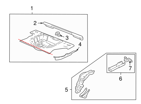 Rear Floor & Rails for 1997 Chevrolet Malibu #0