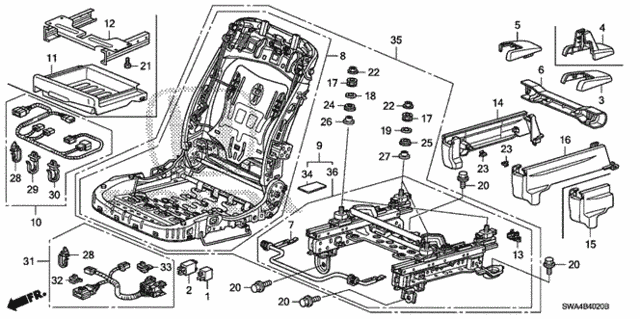 Front Seat Components (R.) (KA) (KC) for 2008 Honda CR-V #0