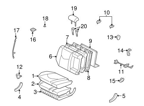 BODY/SECOND ROW SEATS for 2003 Toyota Highlander #2