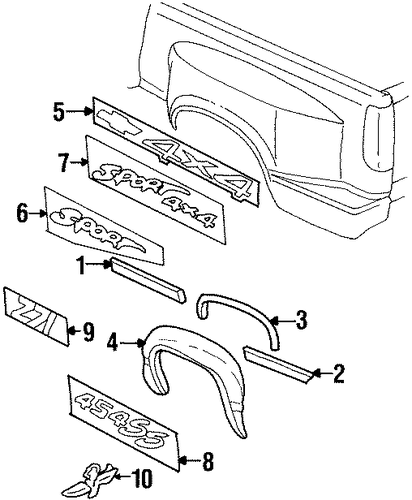 K3500 Pickup EXTERIOR TRIM - PICK UP BOX 2