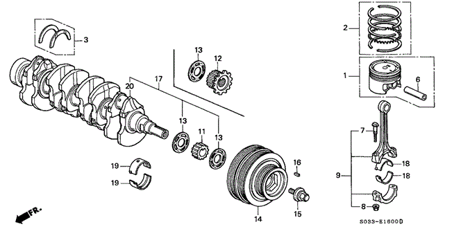 ENGINE/CRANKSHAFT - PISTON for 1996 Honda CIVIC HATCHBACK #1