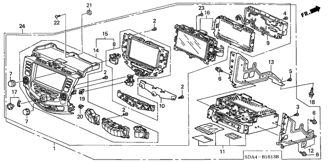 ELECTRICAL / EXHAUST / HEATER / FUEL/CENTER MODULE (ALPINE) (NAVI) (-'05) for 2004 Honda ACCORD SEDAN #1