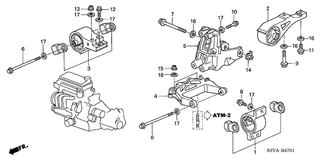 Body/Air Conditioning/Engine Mounts (AT) for 2006 Honda INSIGHT #1