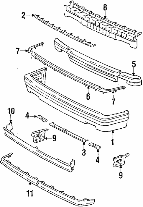 Front Bumper for 1987 Toyota Cressida #0