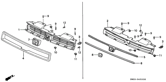 INTERIOR / BUMPER/GRILLE for 1993 Honda ACCORD 5-DOOR #1
