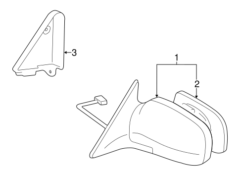 BODY/OUTSIDE MIRRORS for 1996 Toyota RAV4 #1