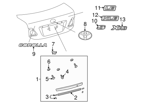 BODY/EXTERIOR TRIM - TRUNK for 2011 Toyota Corolla #1
