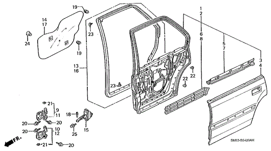 BODY / AIR CONDITIONING/REAR DOOR PANELS for 1993 Honda ACCORD 5-DOOR #1