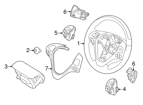 Steering/Steering Wheel & Trim for 2013 Ford Edge #1
