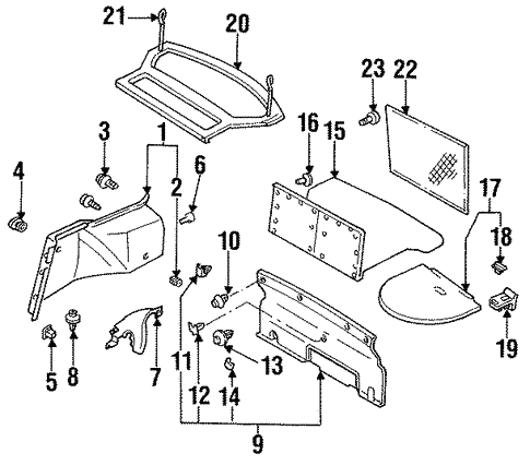 Interior Trim - Rear Body for 1993 Ford Probe #0