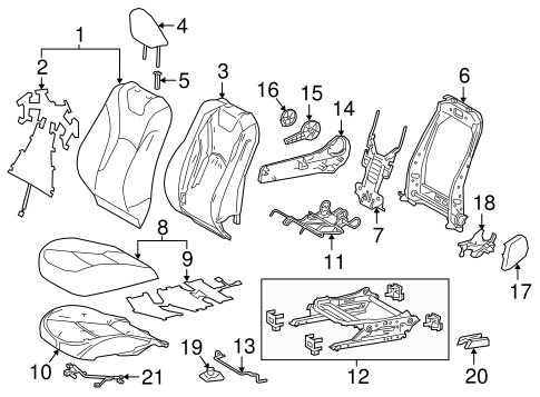 BODY/PASSENGER SEAT COMPONENTS for 2016 Toyota Prius #1