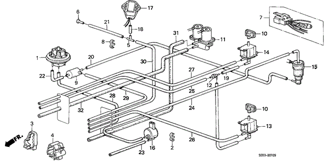 ELECTRICAL / EXHAUST / HEATER / FUEL/AIR CLEANER VACUUM TUBING (PGM-FI) ('86-'87) for 1987 Honda ACCORD SEDAN #1