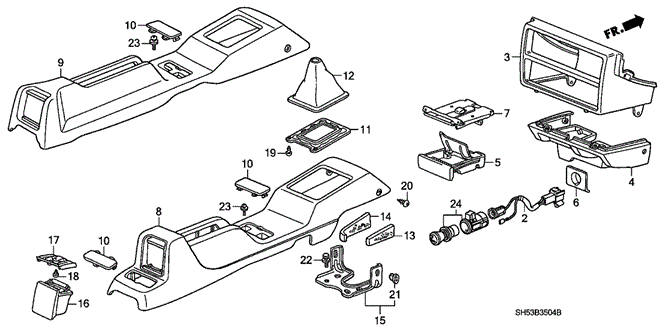 CHASSIS/CONSOLE for 1988 Honda CIVIC 5-DOOR #1