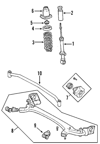 REAR SUSPENSION/REAR AXLE for 2003 Toyota Prius #1