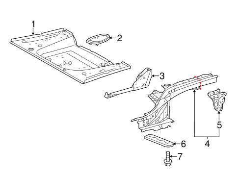 BODY/REAR FLOOR & RAILS for 2015 Scion iQ #1