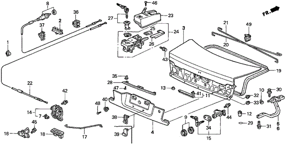 BODY / AIR CONDITIONING/TRUNK LID (2) for 1996 Honda ACCORD COUPE #1