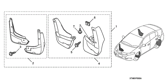 ACCESSORIES/SPLASH GUARDS (2) for 2013 Honda INSIGHT #1