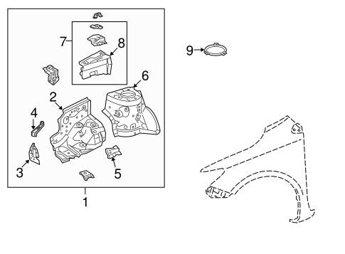 BODY/STRUCTURAL COMPONENTS & RAILS for 2013 Toyota Corolla #2