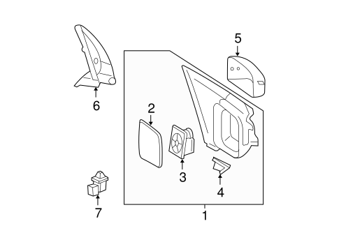 Body/Outside Mirrors for 2005 Ford Five Hundred #1