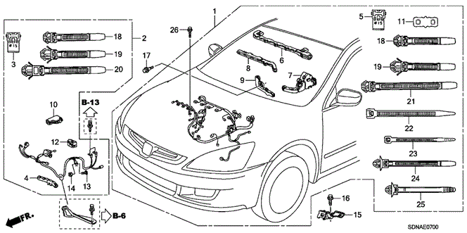 Engine/Engine Wire Harness (L4) for 2007 Honda ACCORD COUPE #1
